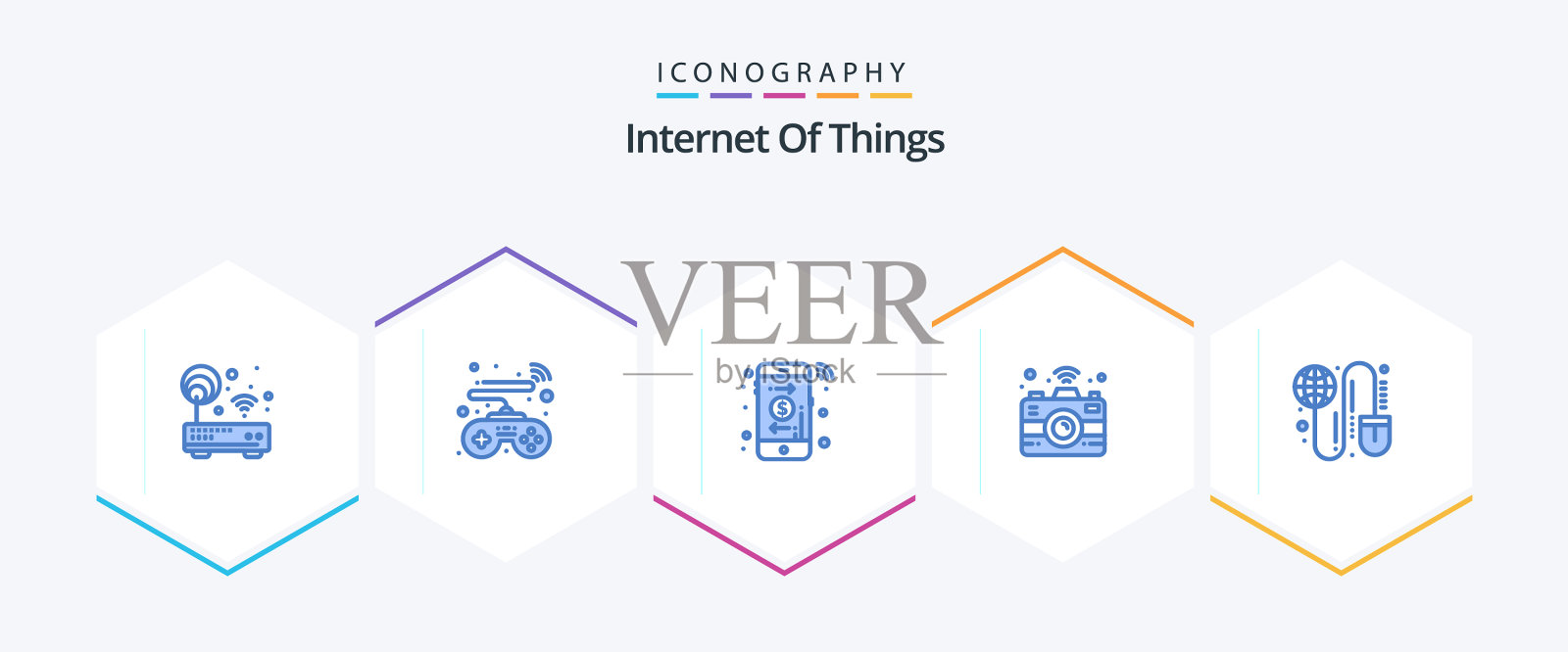 物联网25个蓝色图标包包括图标素材