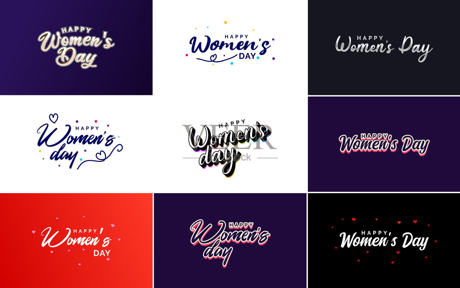 摘要快乐妇女节标志与爱的设计插画图片素材