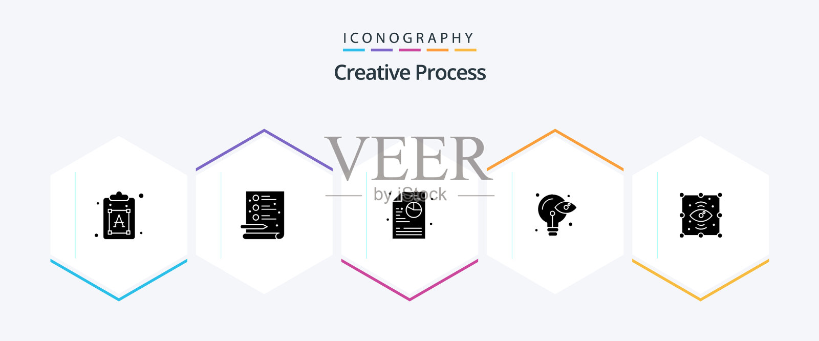 创意过程中25字形图标包包括图标素材