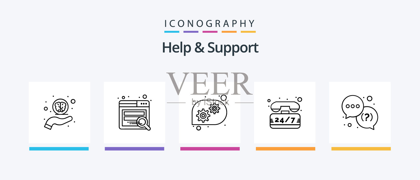 帮助和支持行5图标包包括时间图标素材
