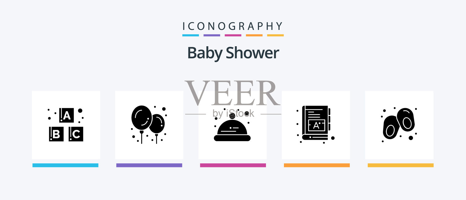 婴儿淋浴象形文字5图标包包括婴儿图标素材