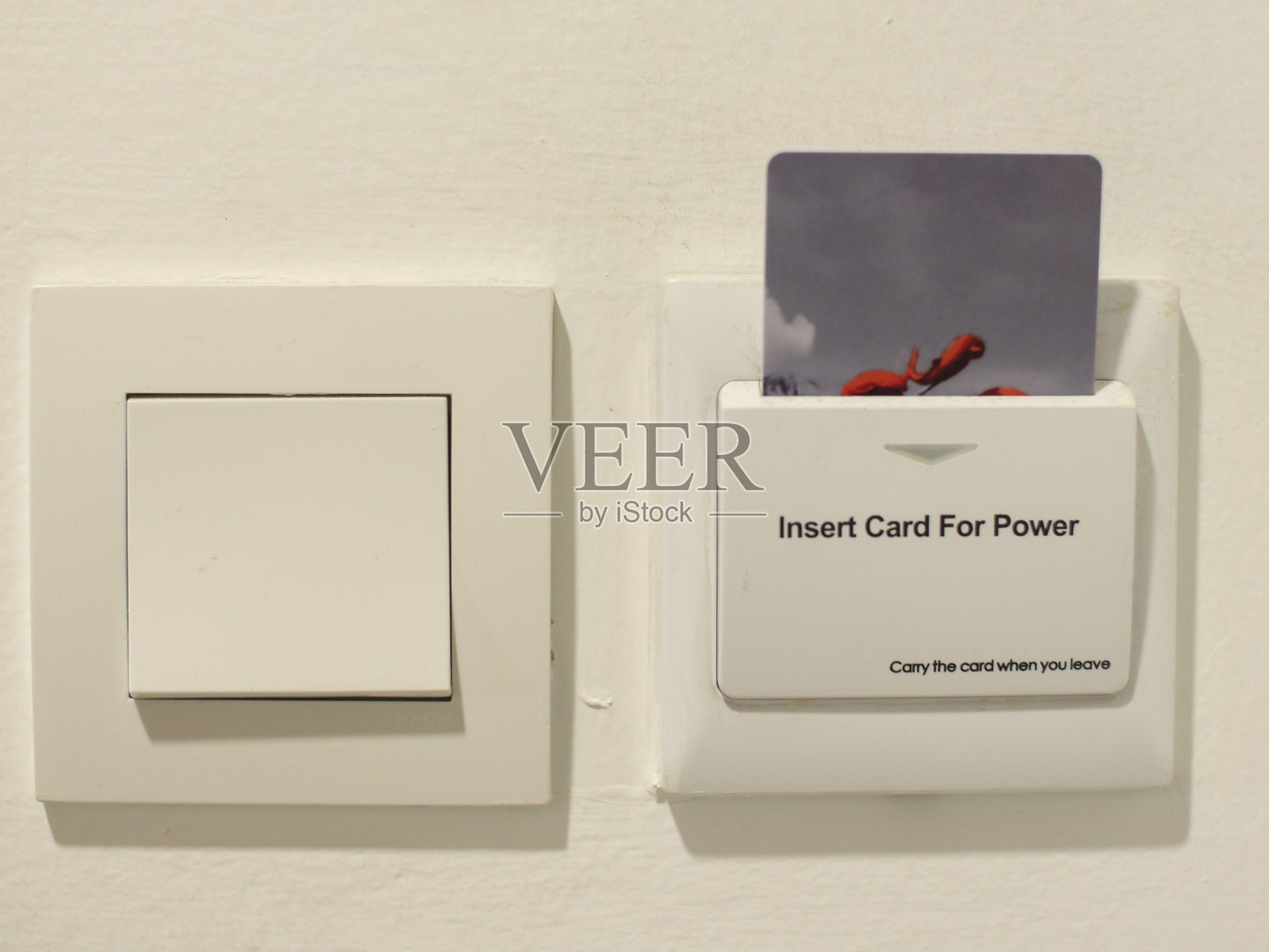 一种用电开关，用卡来启动电源，常用于旅馆和小旅馆照片摄影图片