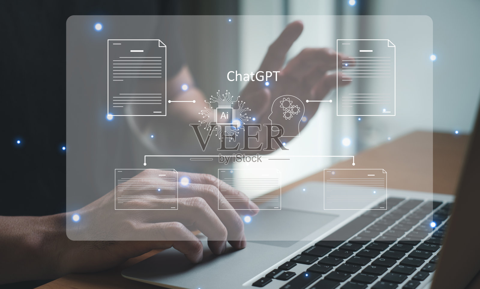 在人工智能或聊天机器人上输入命令，从大数据库中获取答案或信息。可以提供SEO或商业信息的人工智能。照片摄影图片