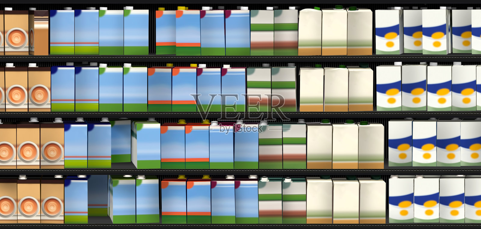 货架上的牛奶包装特写照片摄影图片