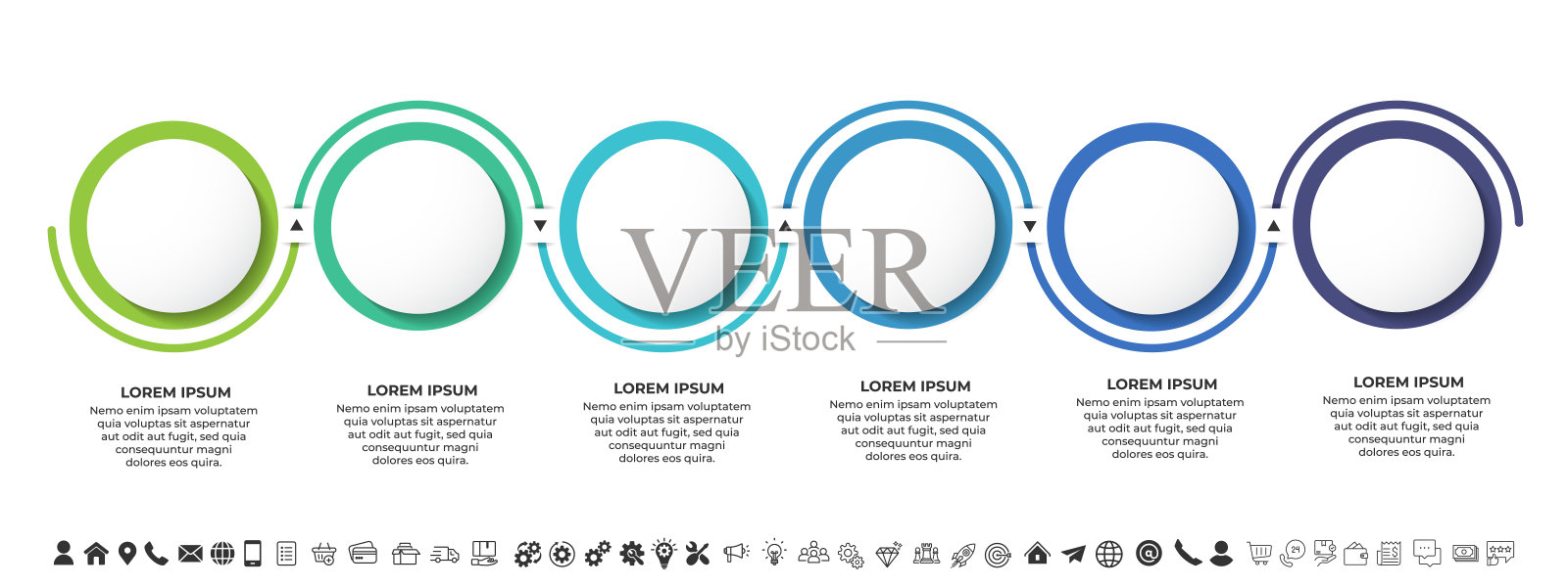 数据业务可视化元素后台模板的业务时间轴信息图步骤插画图片素材