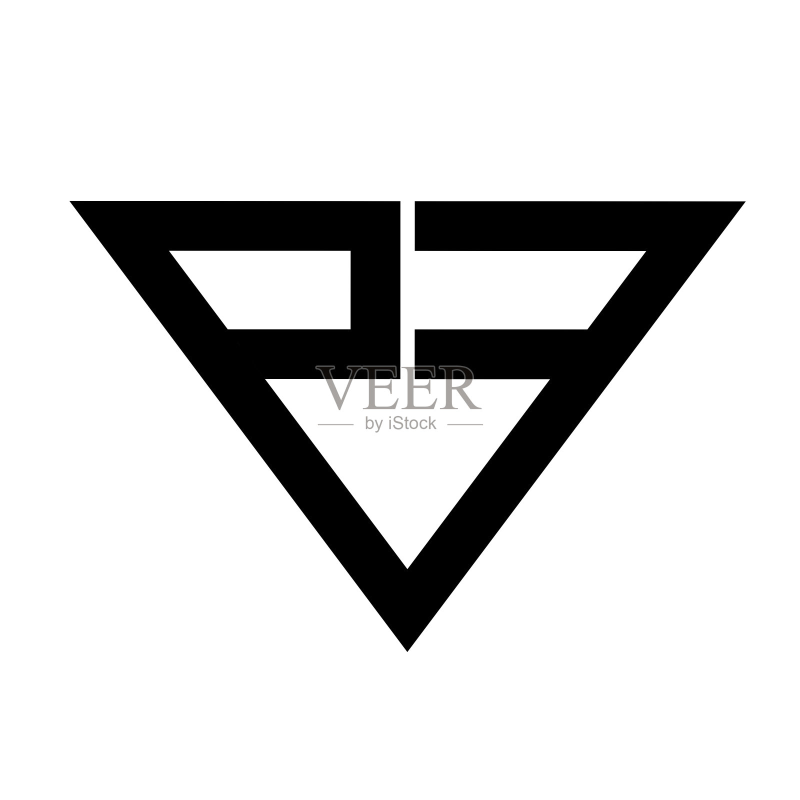 pffp fp初始字母三角形标志隔离在白色背景上插画图片素材