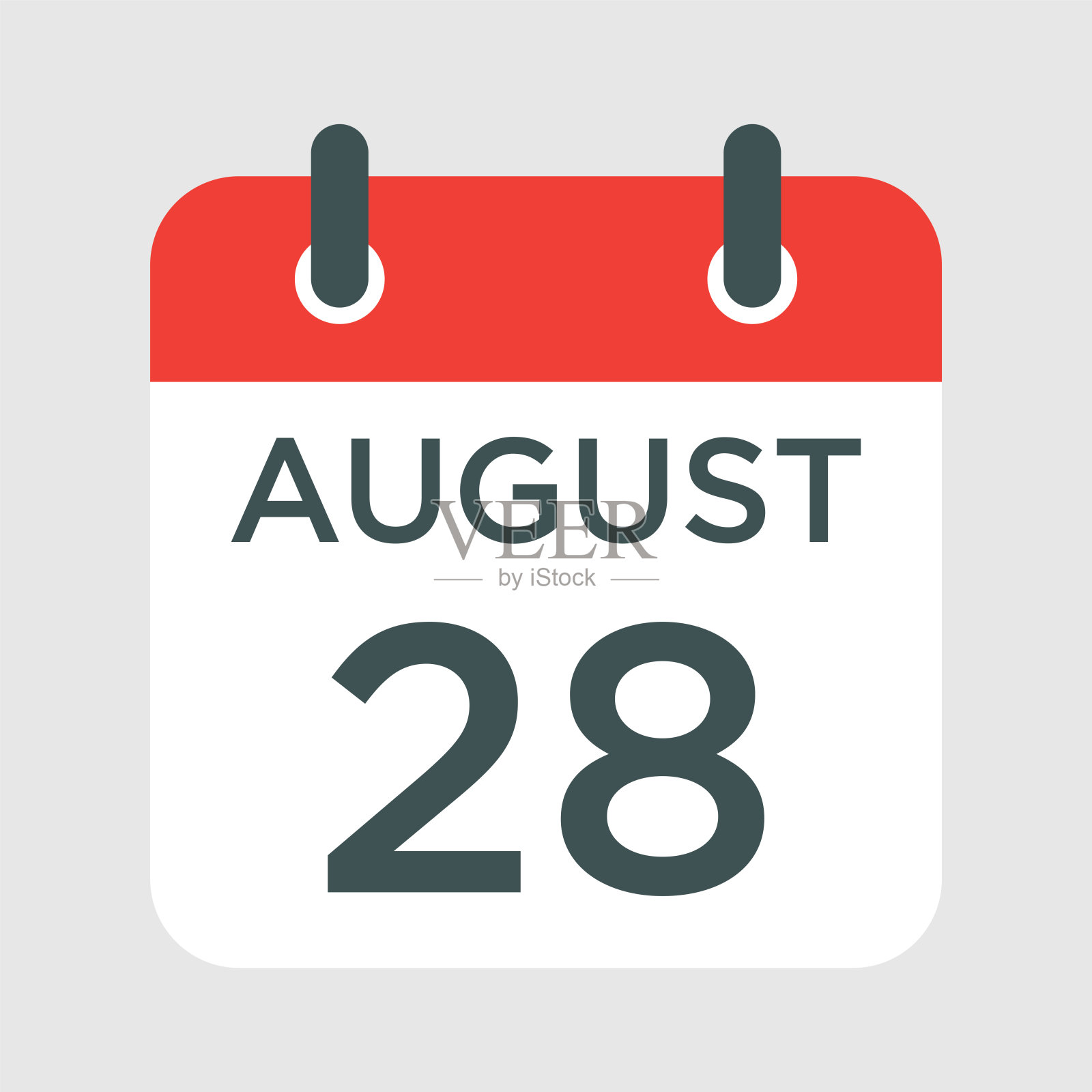 日历- 8月28日图标说明孤立矢量符号符号插画图片素材