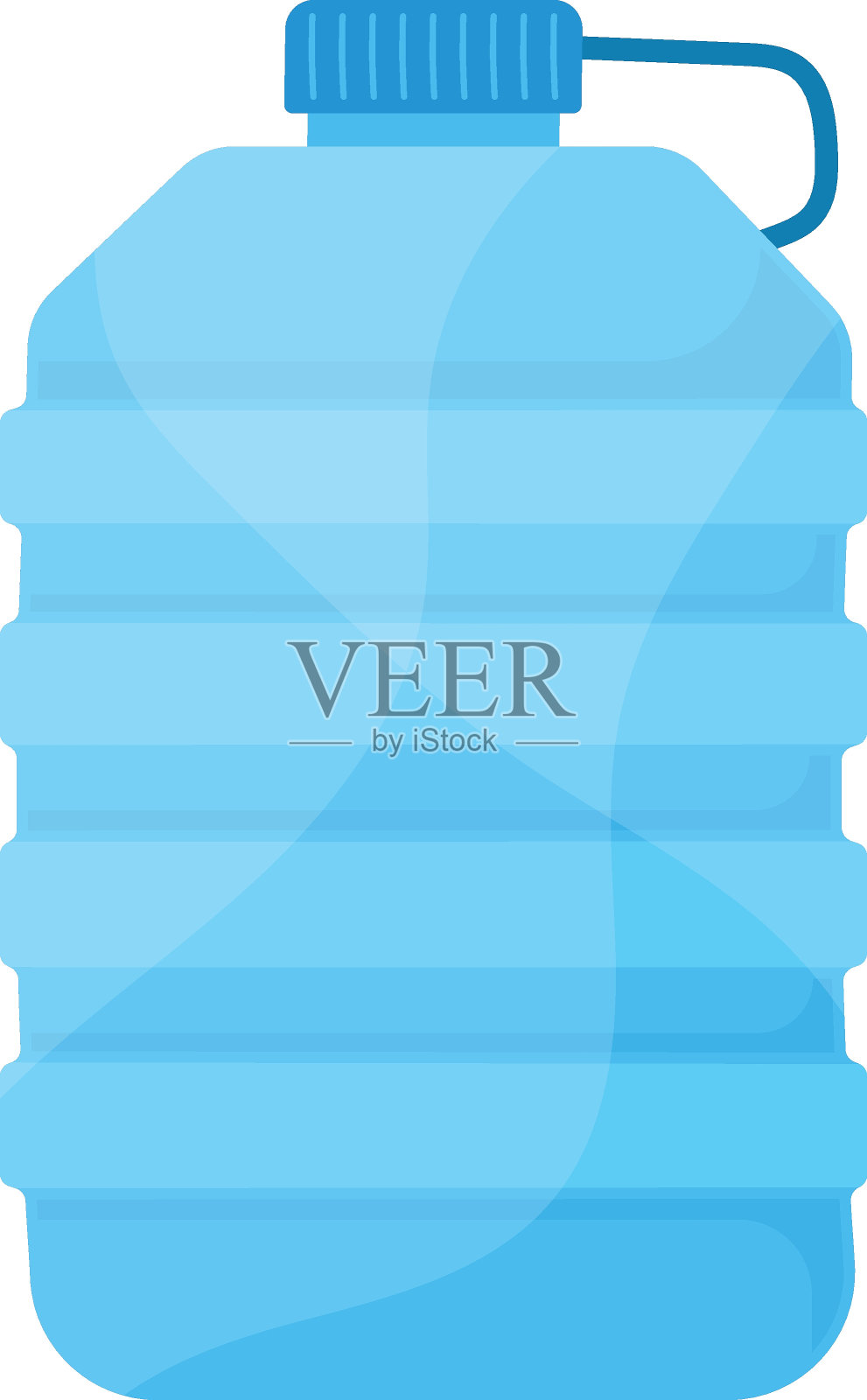 塑料水罐概念，营地饮用水储存矢量彩色图标设计，露营和户外符号，极限运动设备标志，野生动物和探险元素库存插图插画图片素材