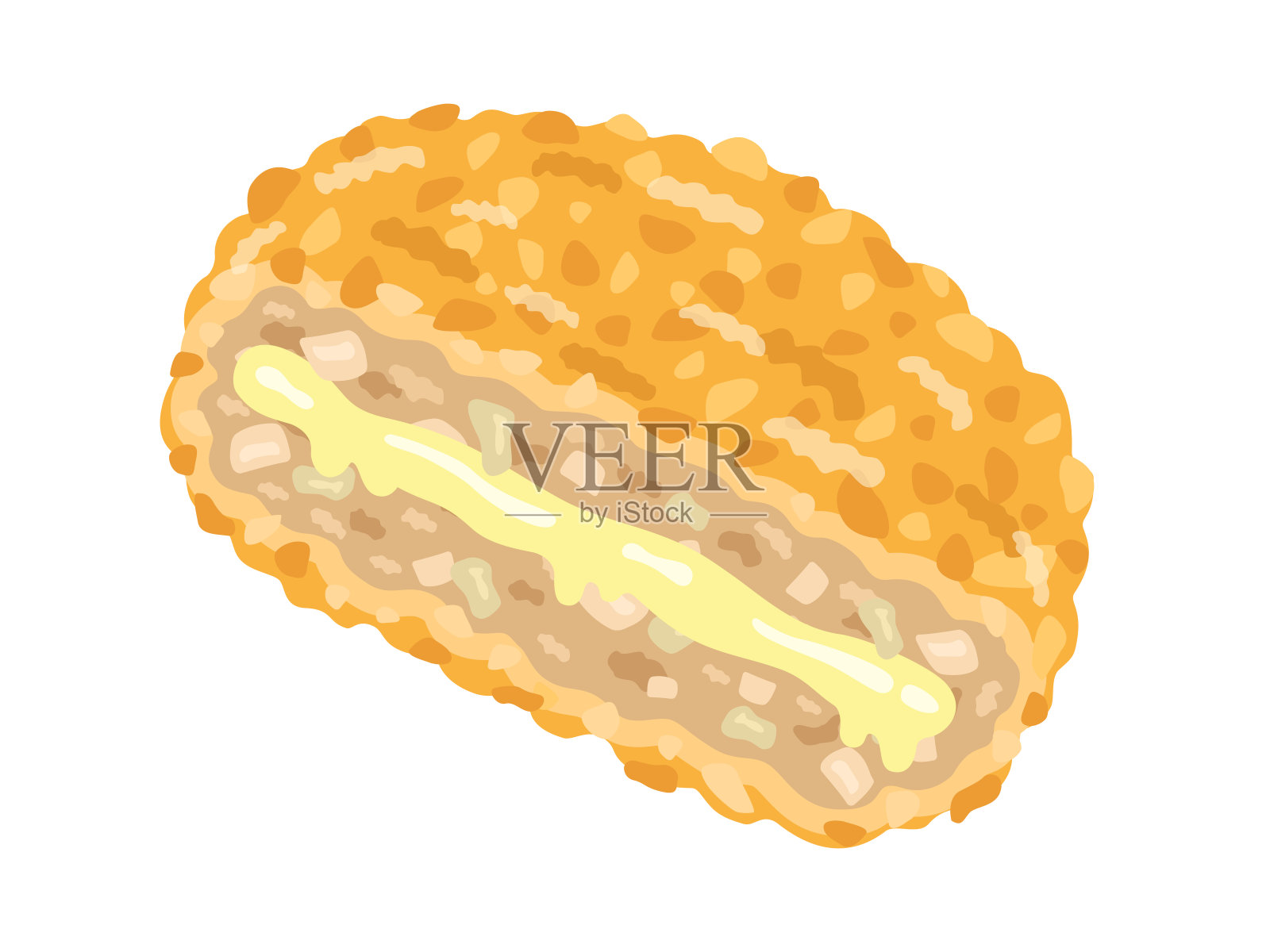 切好的奶酪肉片的插图。插画图片素材