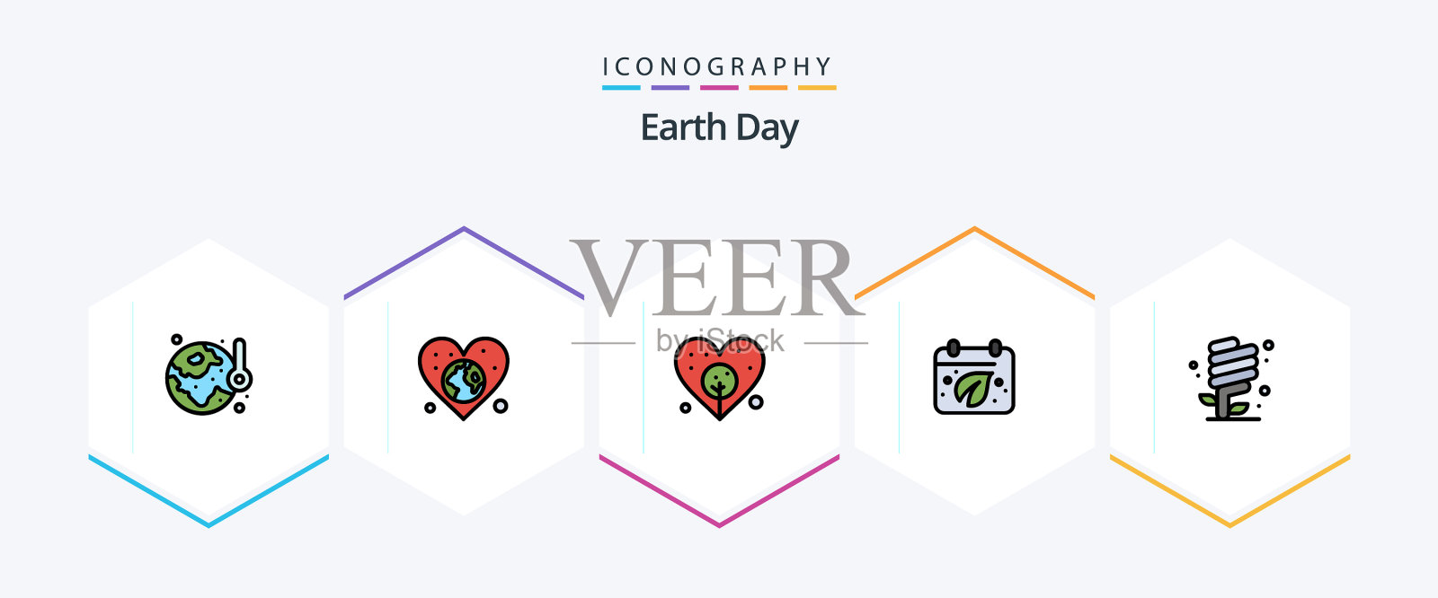 地球日25填充线图标包包括地球图标素材
