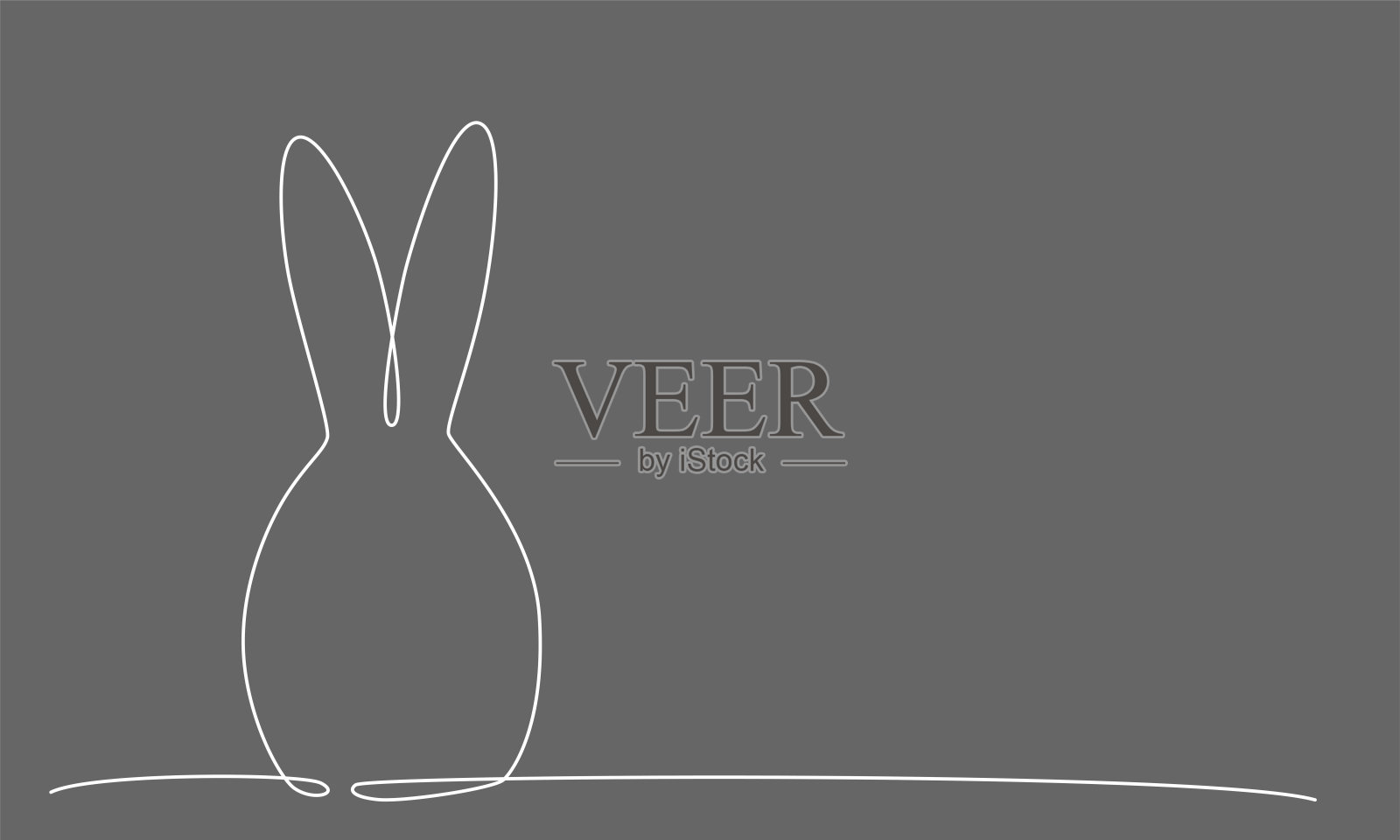 复活节兔子延续线条手绘元素。插画图片素材