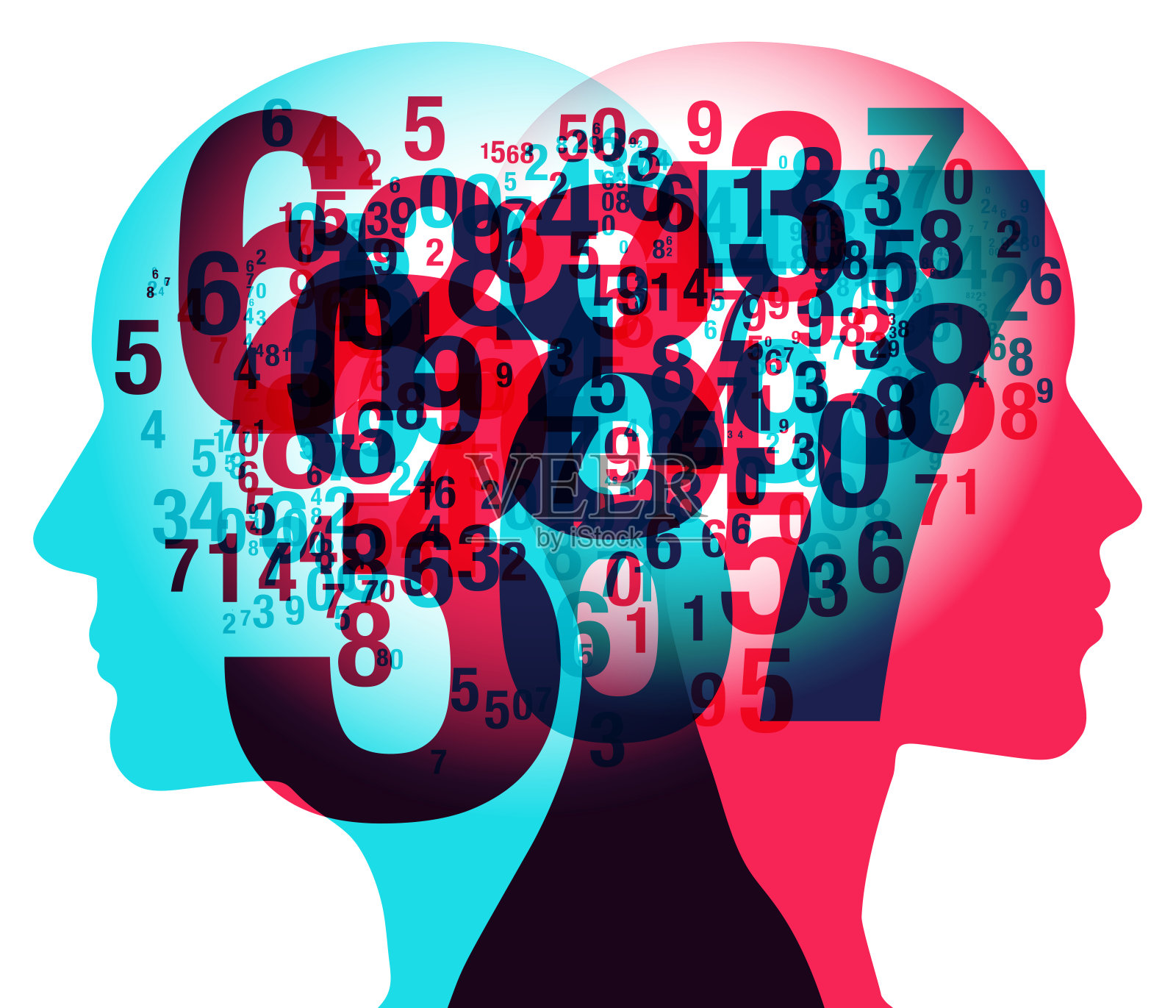 心智数字02插画图片素材