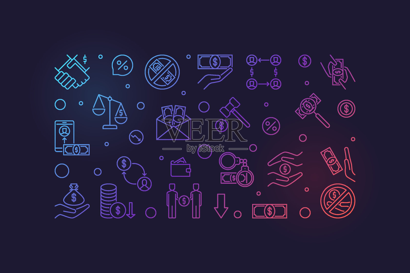 腐败贿赂矢量大纲横旗。贿赂概念彩色插图插画图片素材