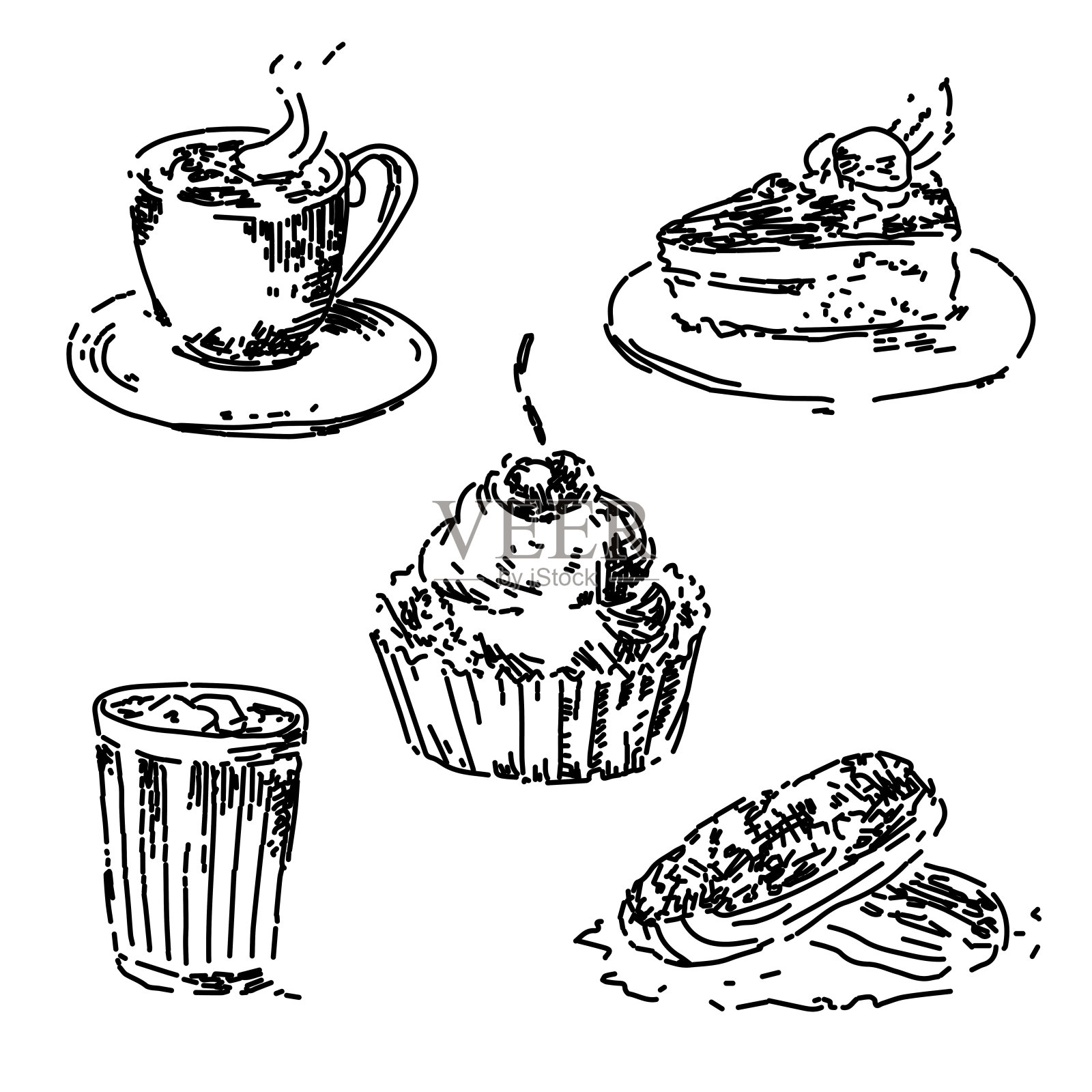 甜蜜的设置插画图片素材