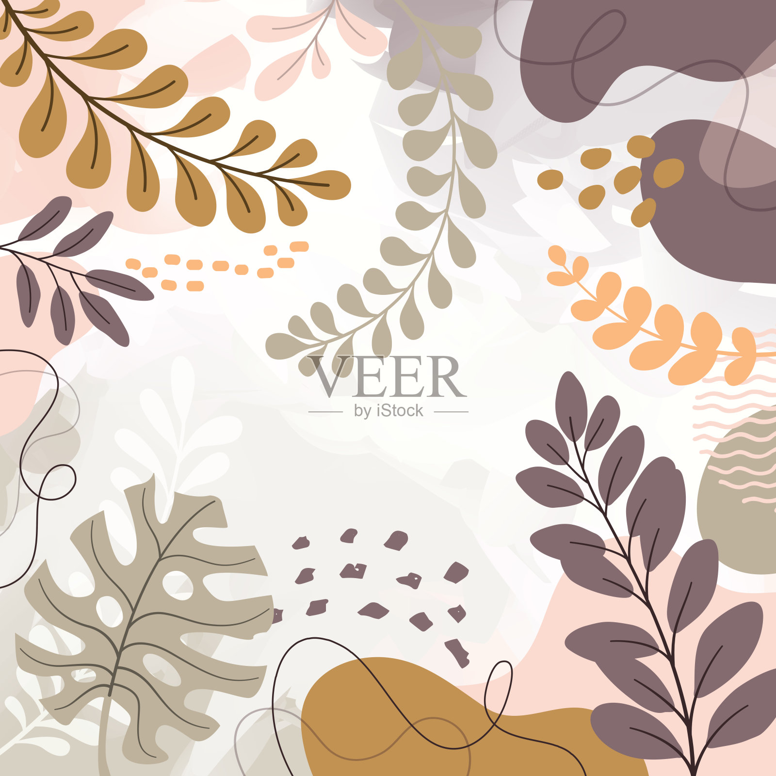 设计的横幅框架花春天背景与美丽。花卉背景设计。色彩丰富的背景与热带植物。插画图片素材