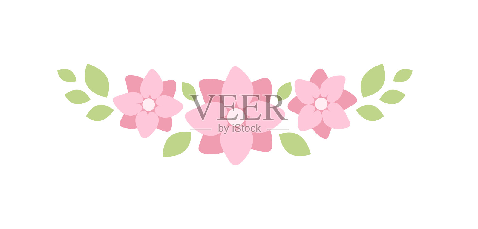 可爱的花卉划分边界线插图插画图片素材