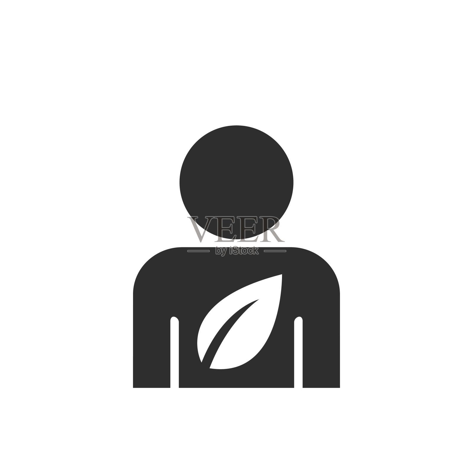 生态志愿者图标。生态友好，生态环保的象征。孤立矢量图像插画图片素材