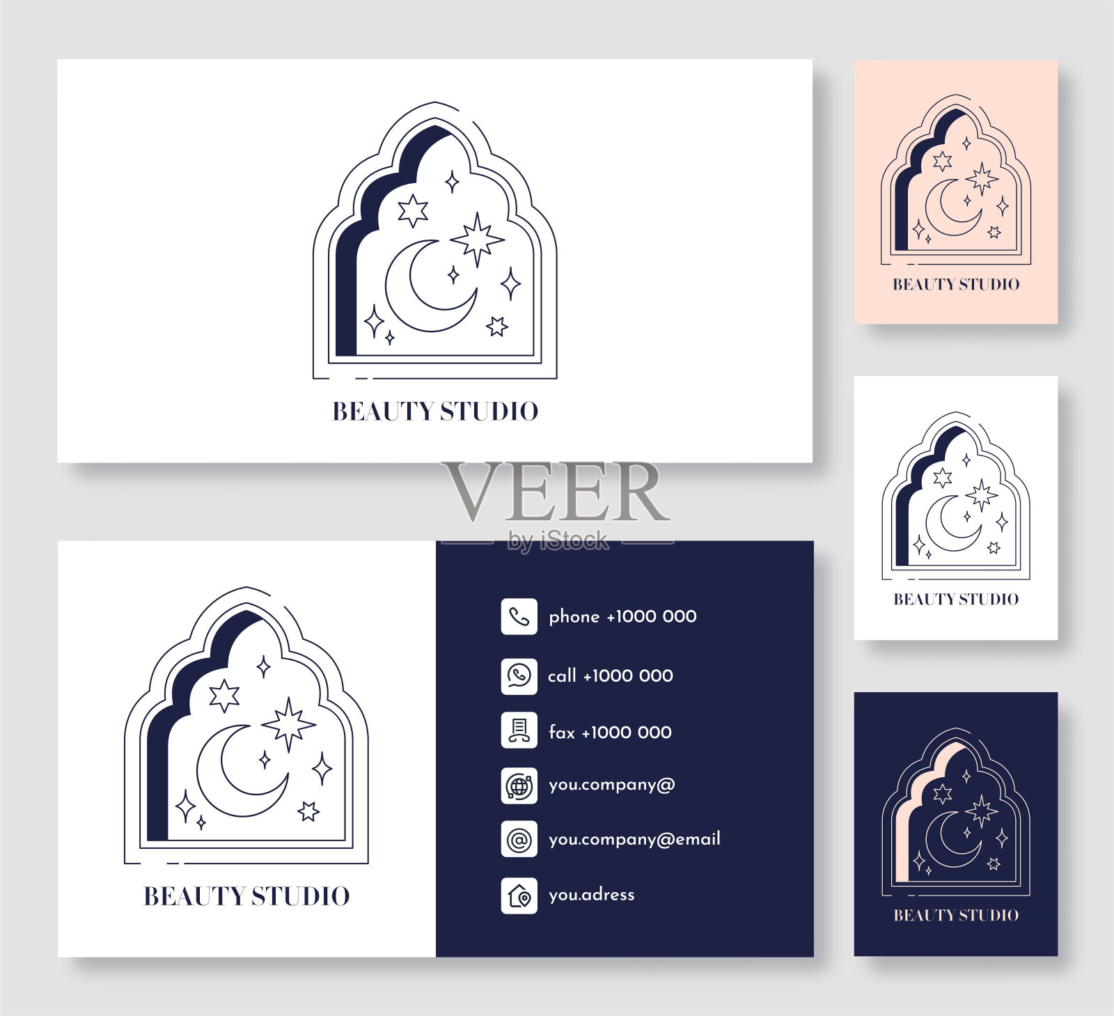 波希米亚风格的美丽标志插画图片素材