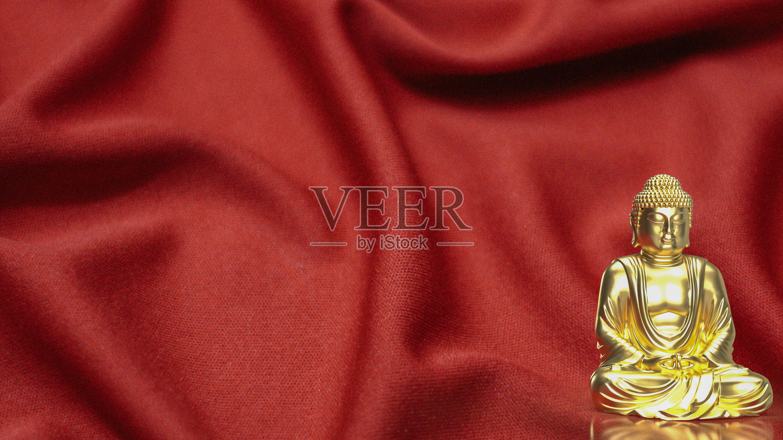 宗教概念3d渲染金佛像照片摄影图片