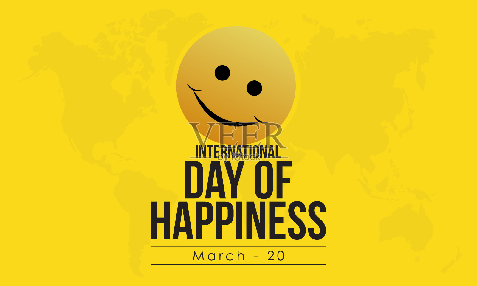 国际幸福日。健康和幸福生活的重要性。插画图片素材