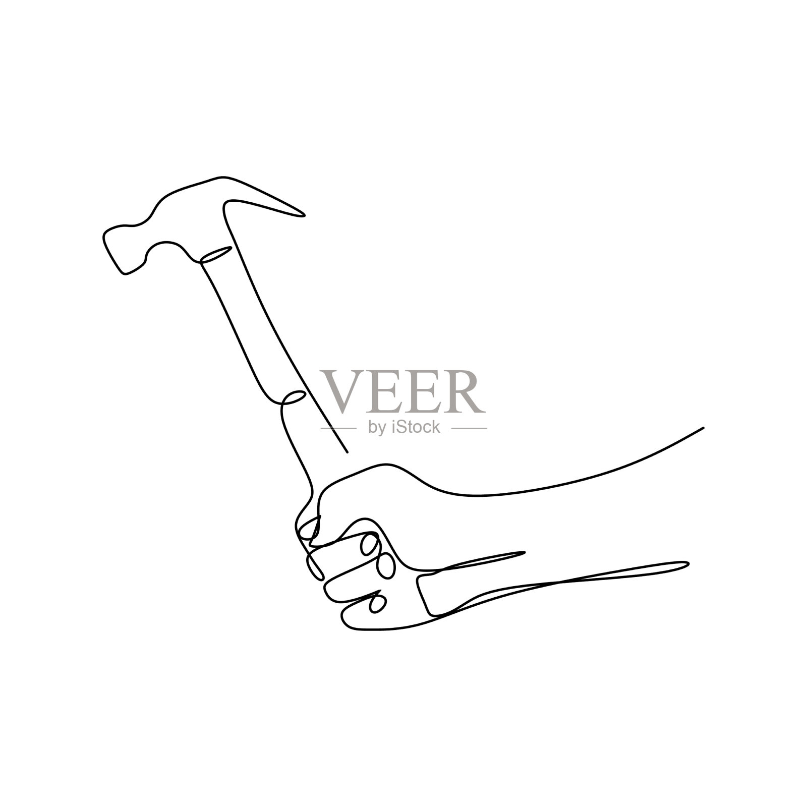 手持锤连续画线设计元素图片