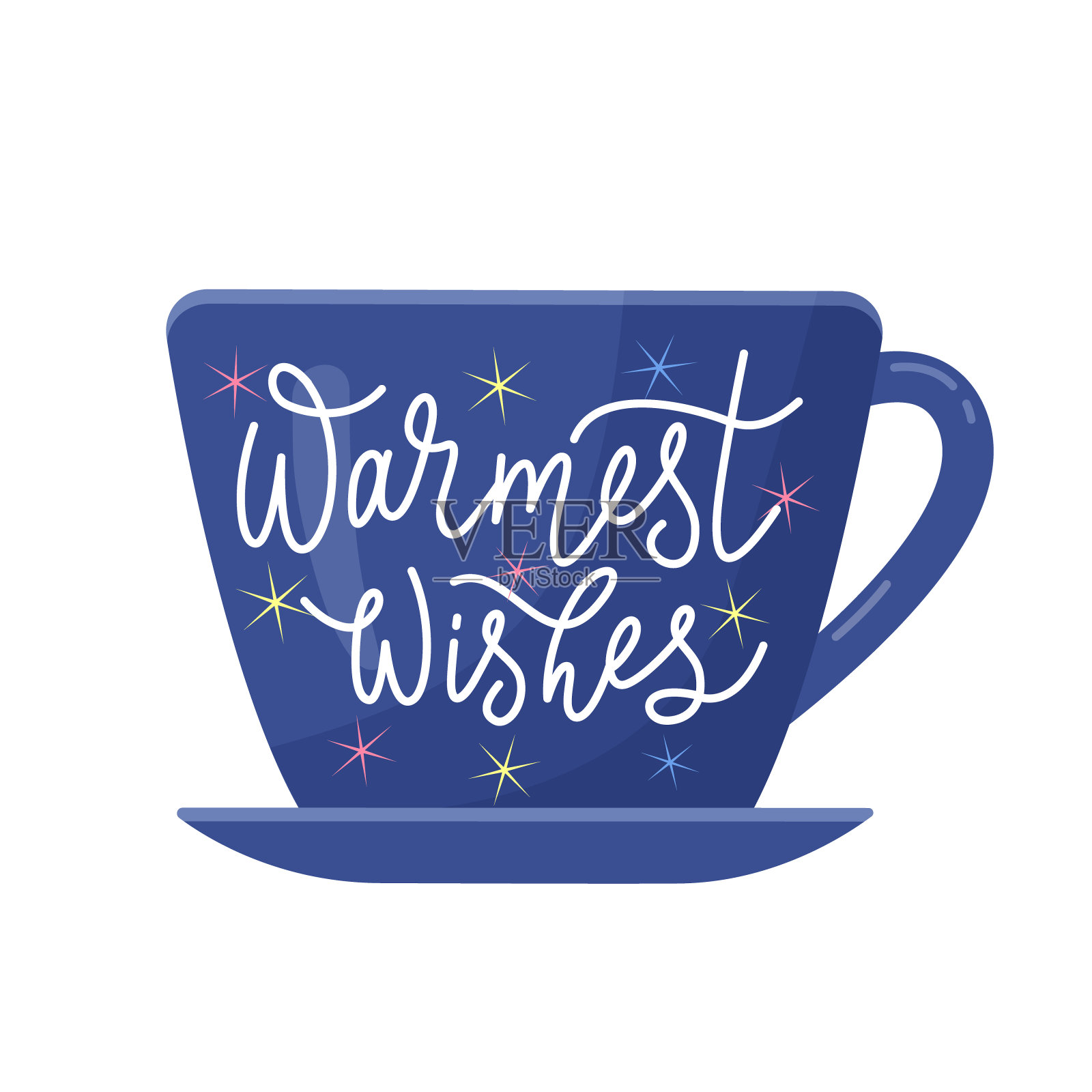 一杯寒假的祝福插画图片素材