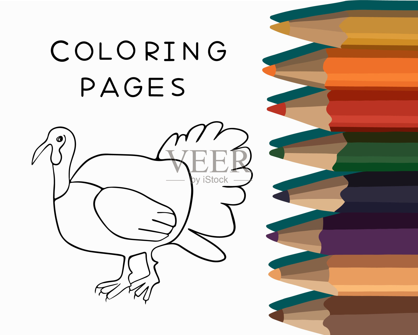 土耳其着色页。插画图片素材