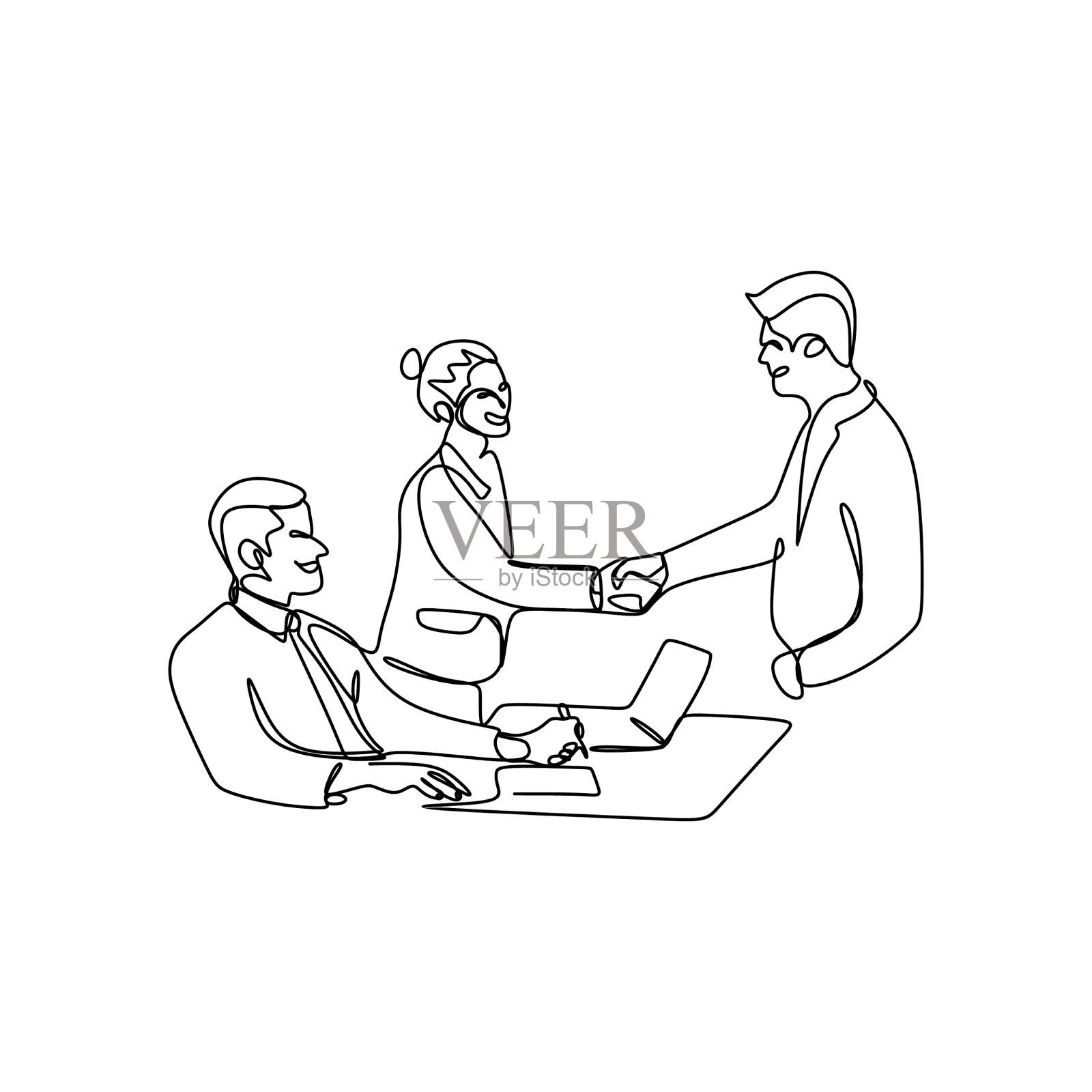 连续画线的商务会议用设计元素图片