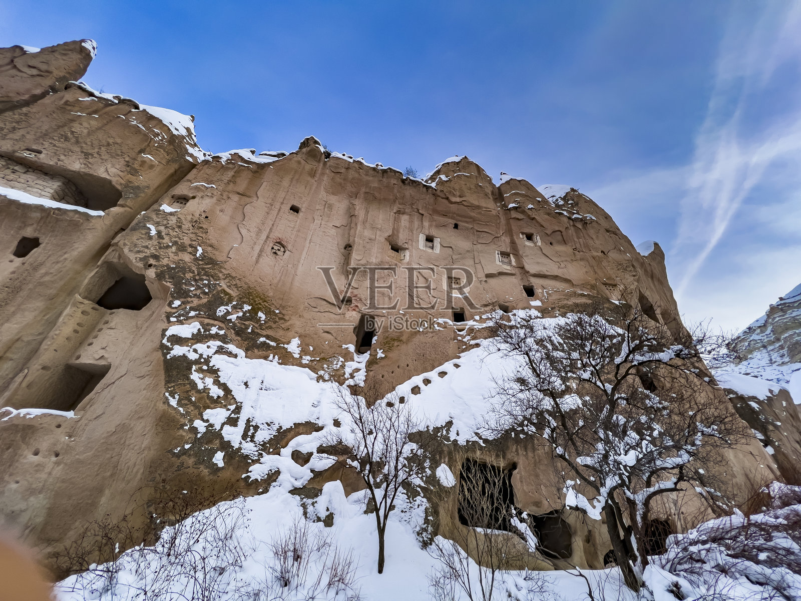 土耳其卡帕多西亚的Zelve修道院。照片摄影图片