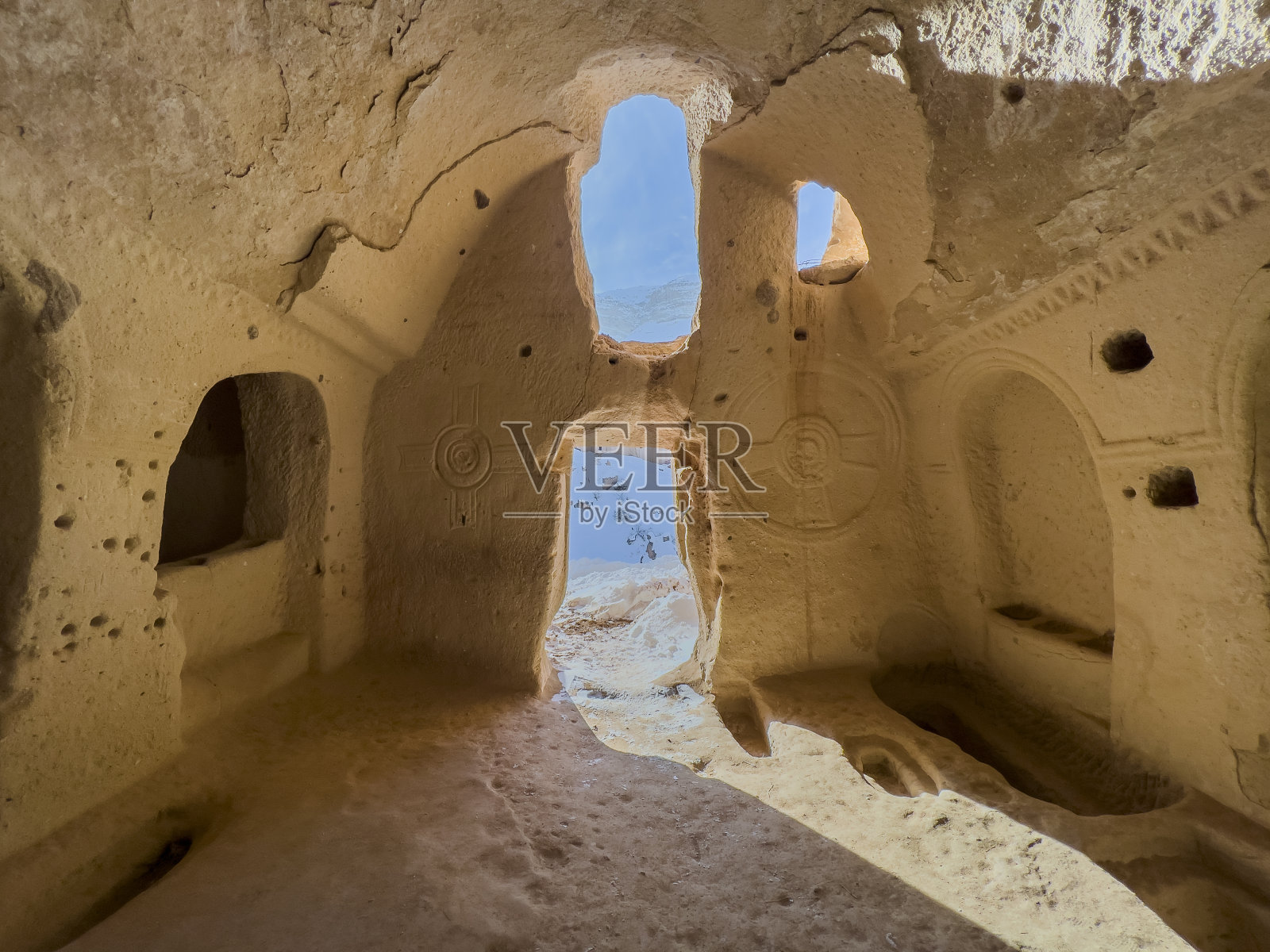 查克在卡帕多西亚的泽尔夫修道院照片摄影图片