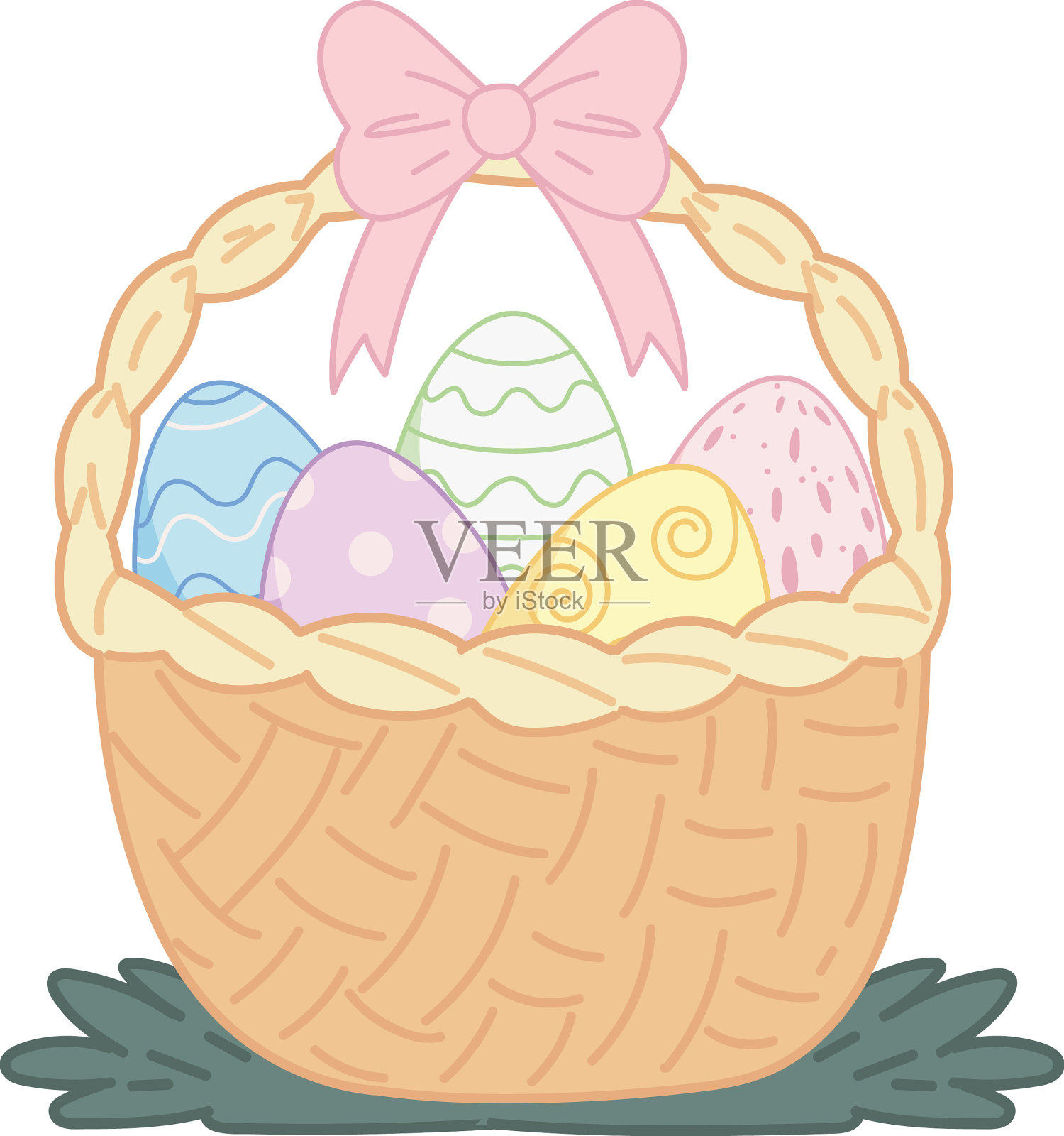 复活节彩蛋篮设计元素图片