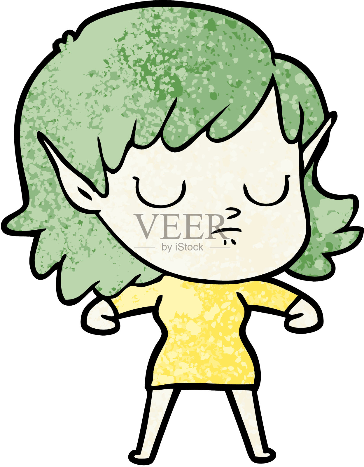 卡通精灵女孩设计元素图片