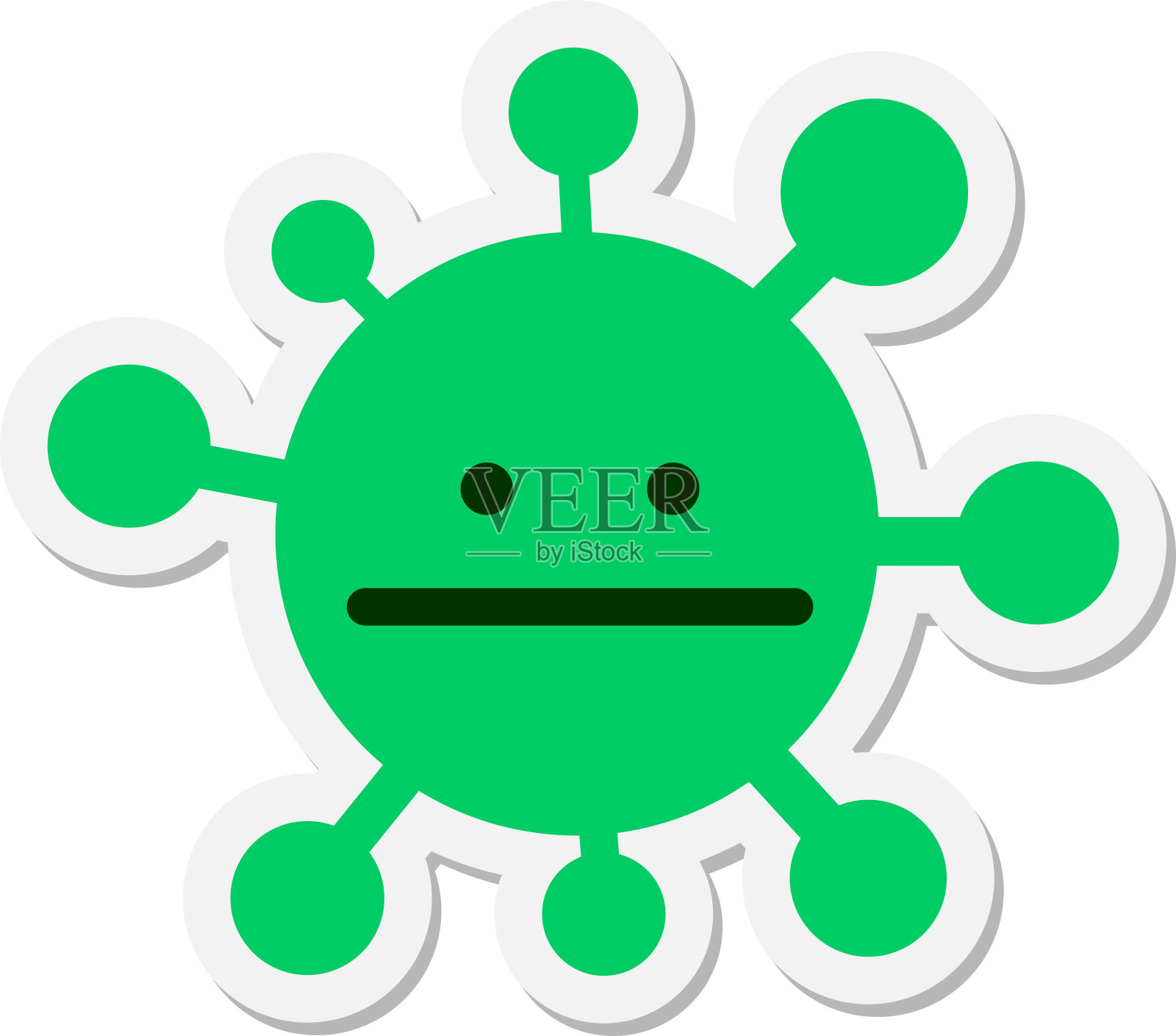 简单的空白病毒贴纸插画图片素材