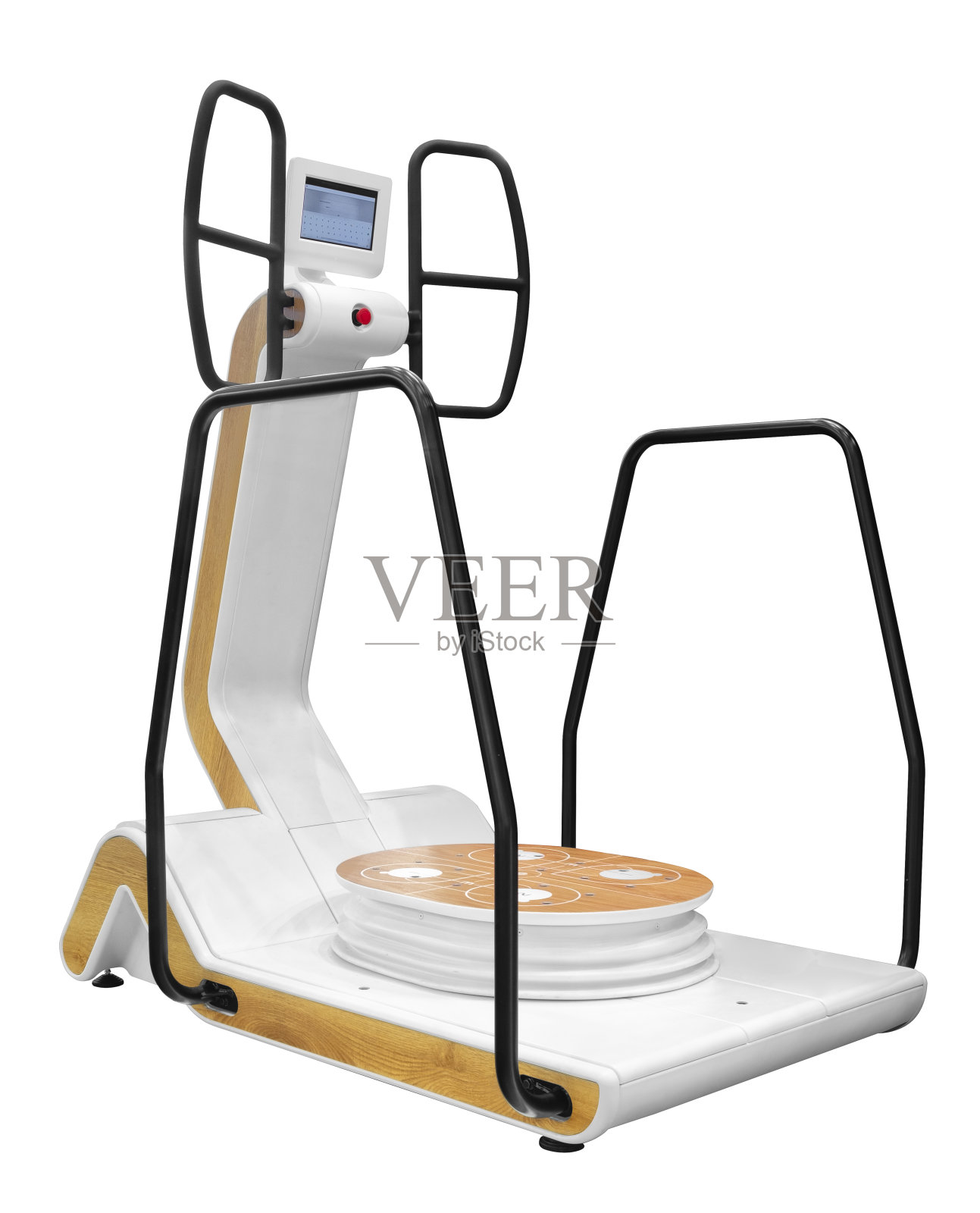 医疗平衡训练模拟器的医疗恢复后的创伤和中风的大脑在白色背景照片摄影图片