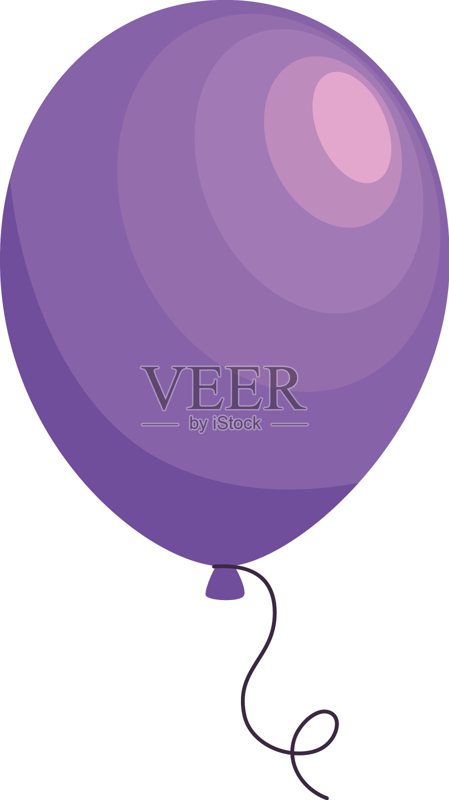 紫色气球氦气漂浮设计元素图片