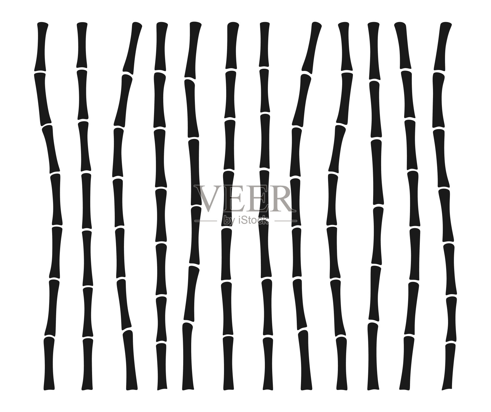 竹茎棒剪影边框集异域装饰元素自然雕刻墨风格设计元素图片