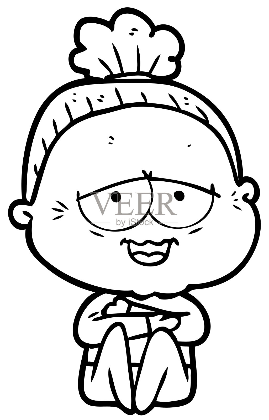 卡通快乐老太太设计元素图片