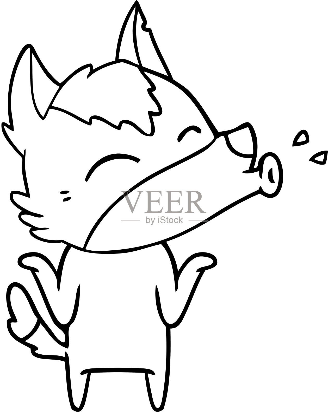 嚎叫的狼漫画设计元素图片