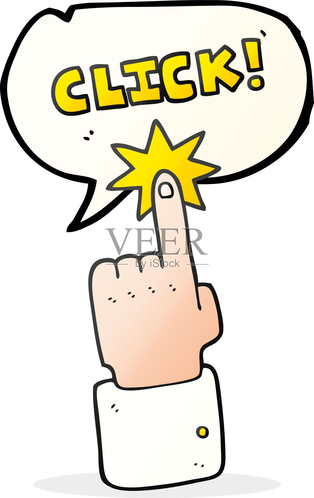 手绘语音泡泡卡通用手指点击符号设计元素图片