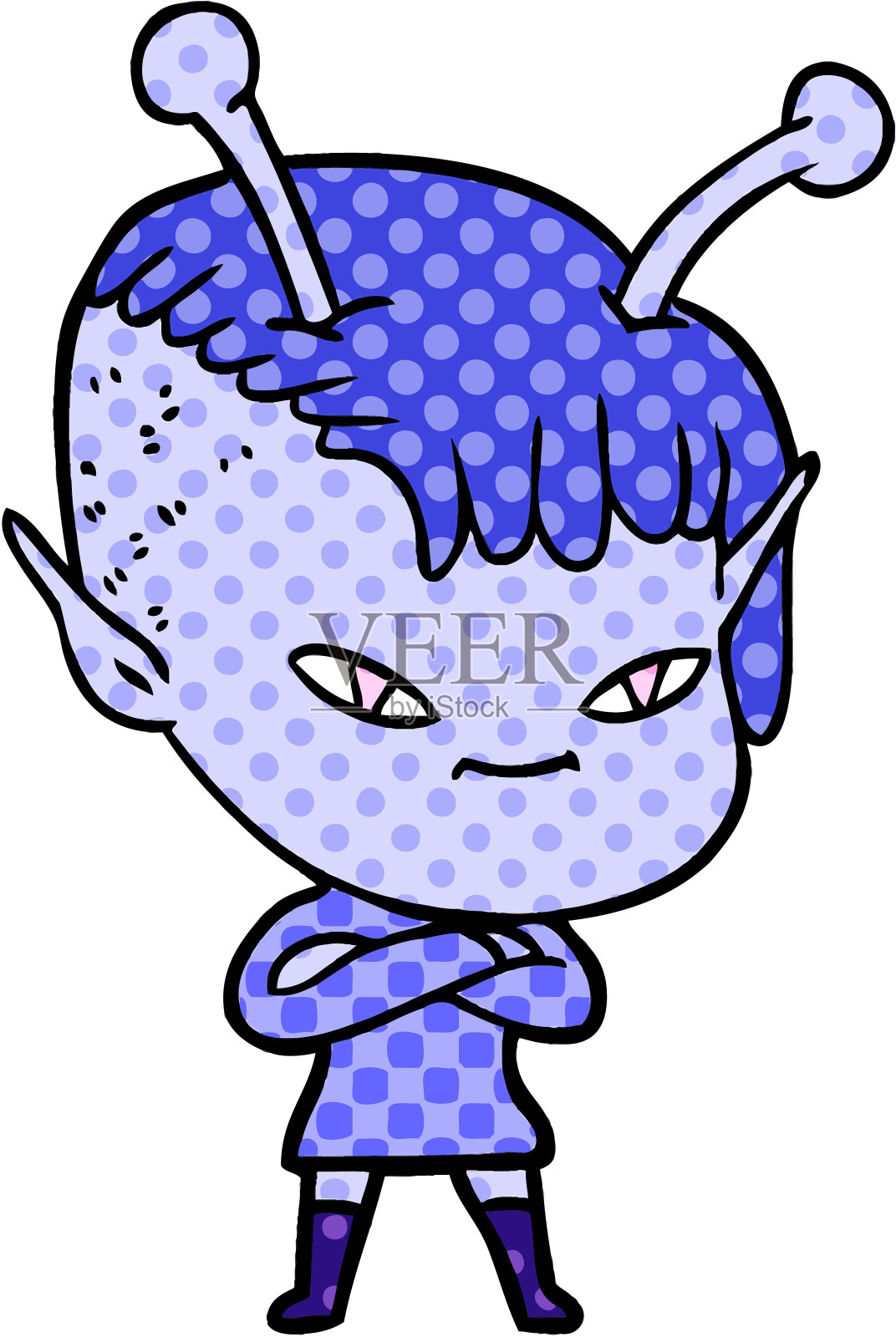 可爱的卡通外星人女孩设计元素图片