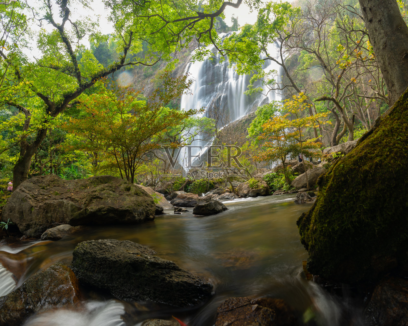 瀑布在孔兰，泰国股票照片照片摄影图片