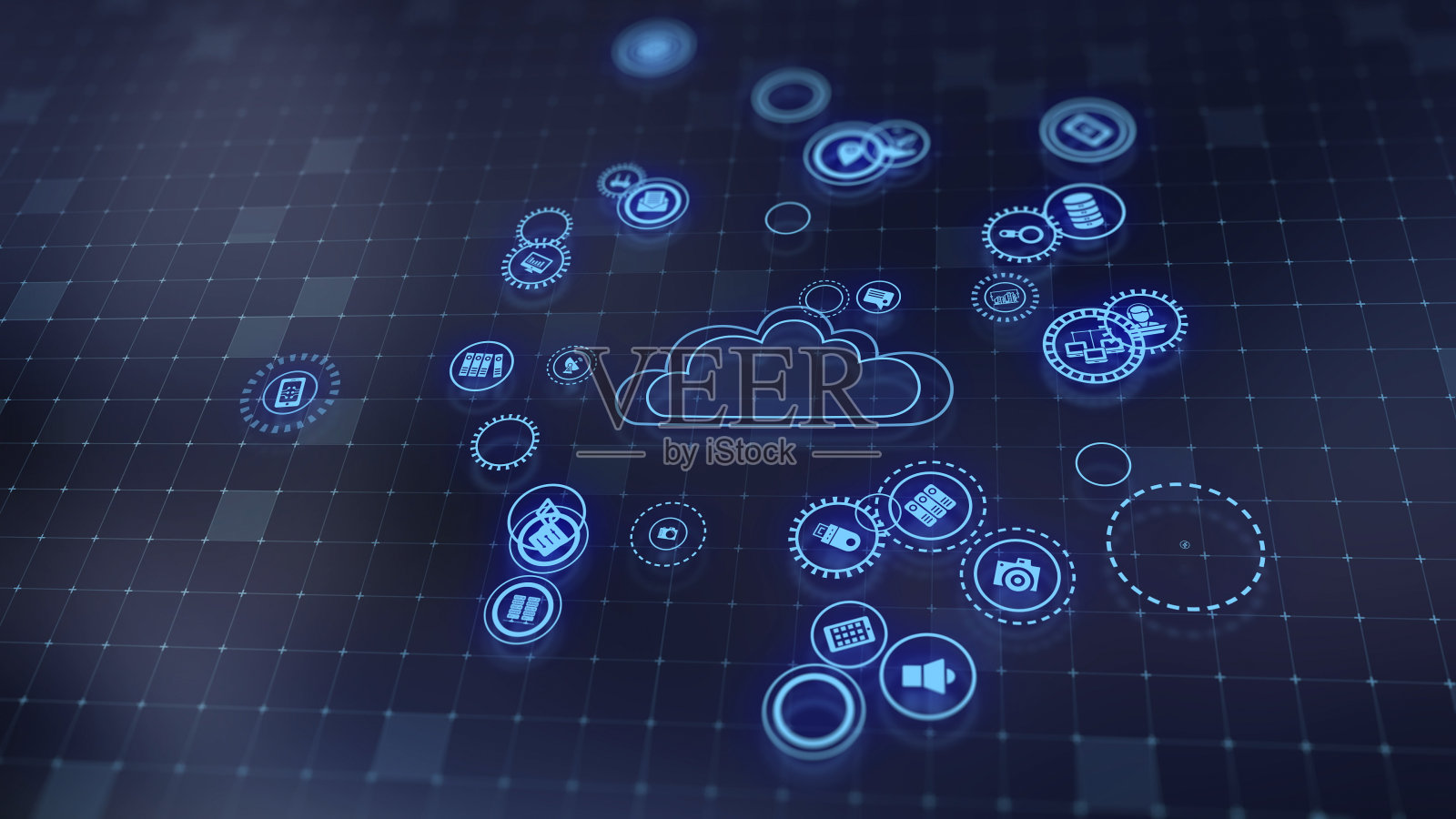 三维渲染云技术的概念和服务器数据处理照片摄影图片