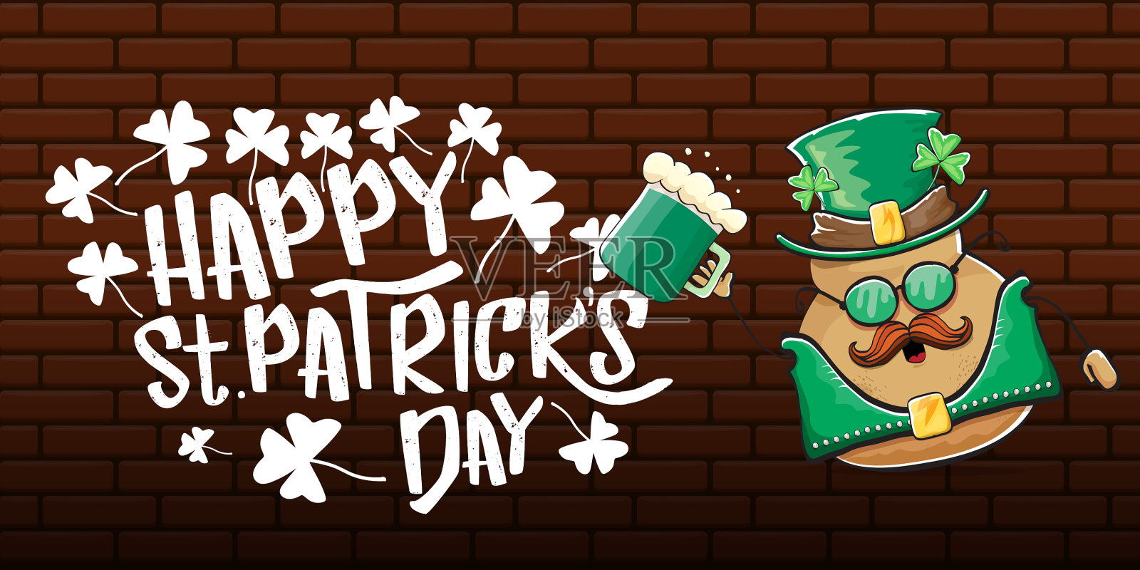 祝圣帕特里克节快乐插画图片素材