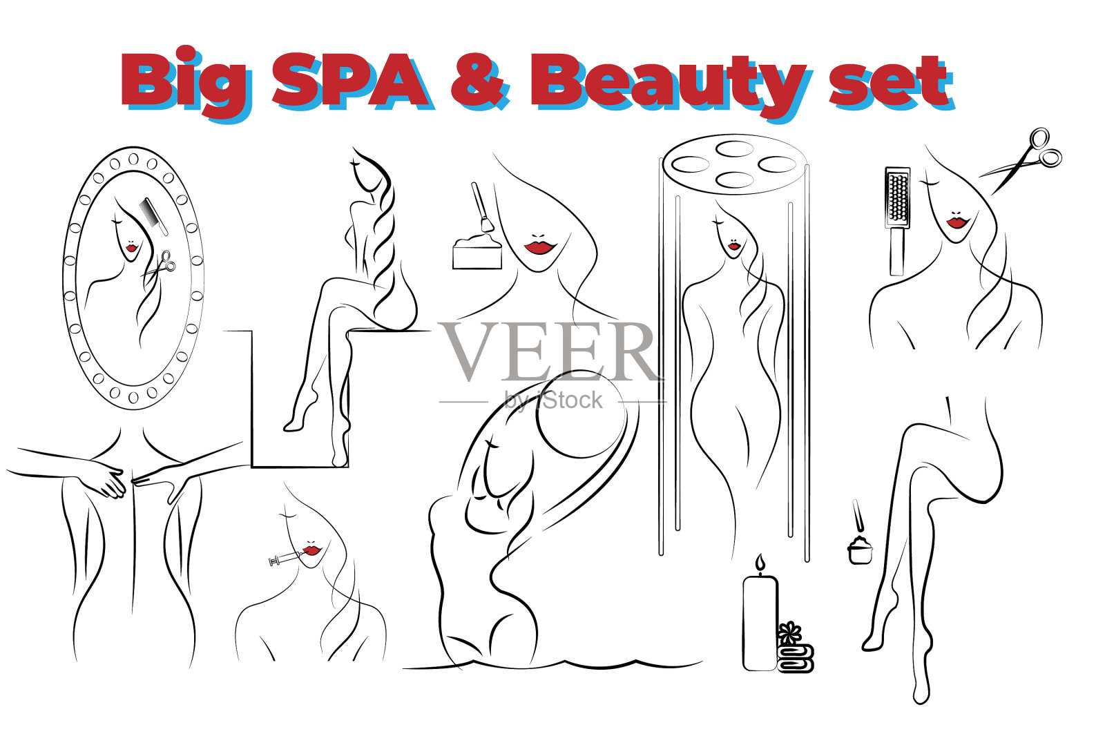 一套美容自我护理的图像程序图标素材