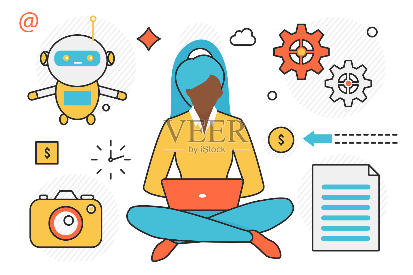 自动化创新技术插画图片素材