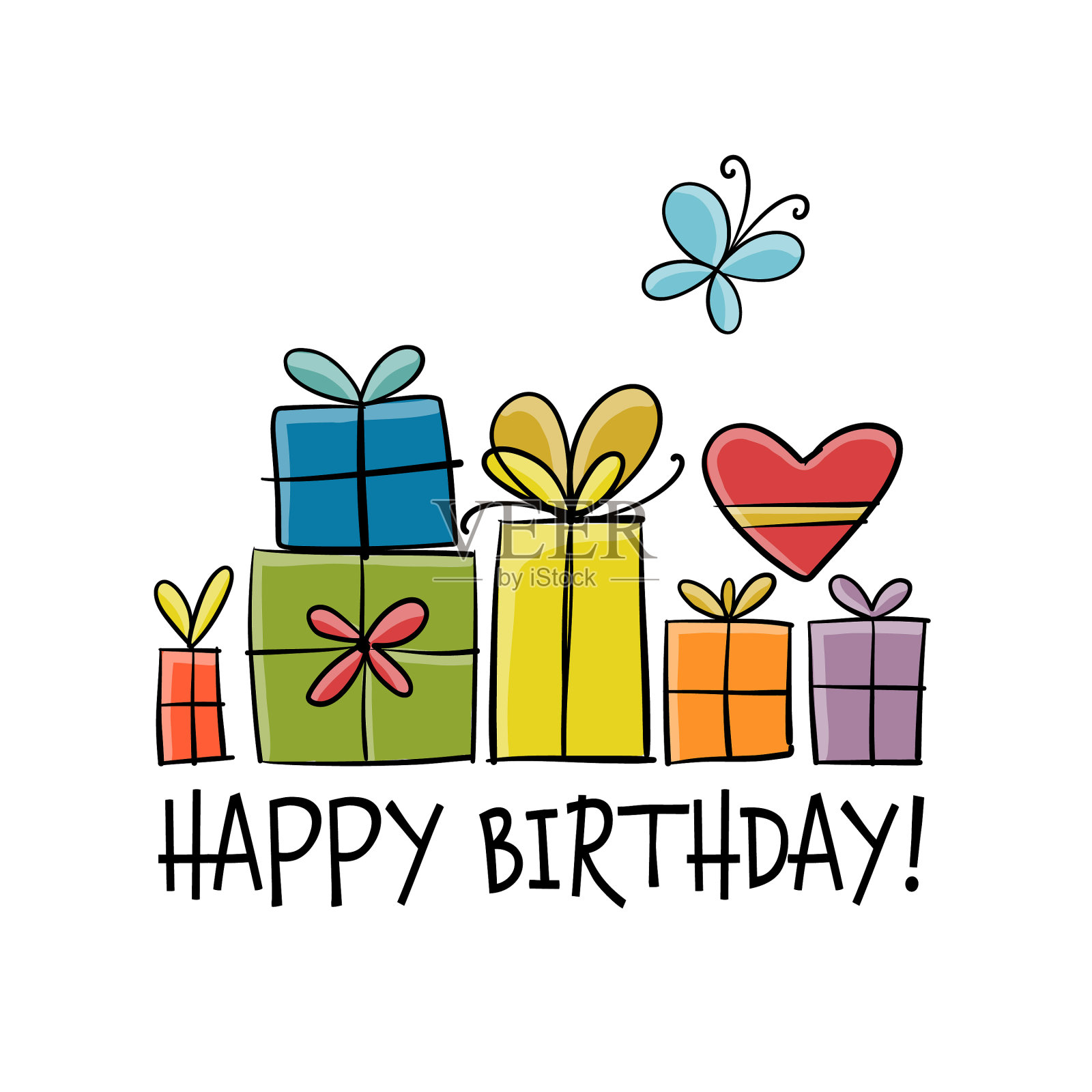 生日贺卡设计贺卡模板插画图片素材