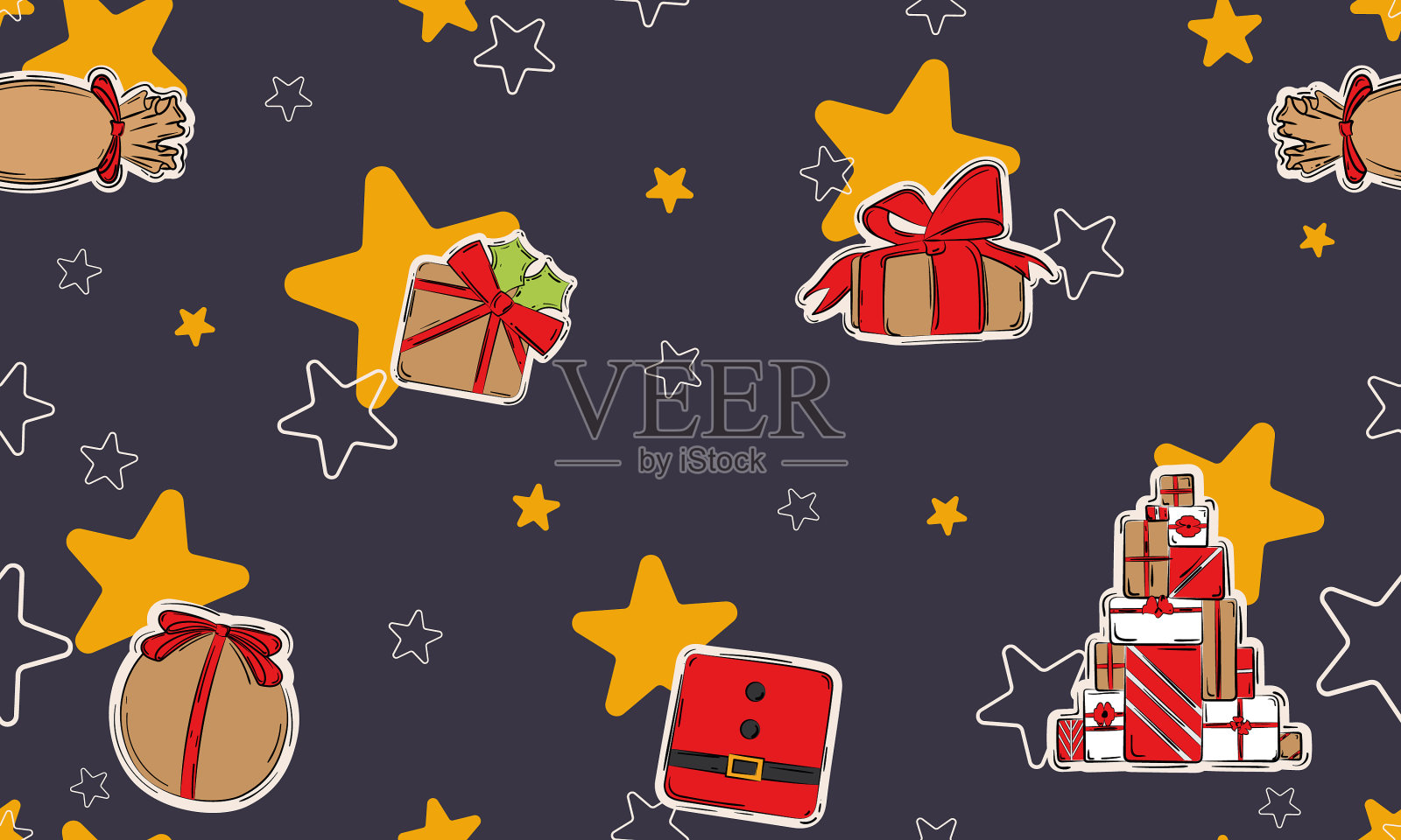 无缝模式背景与目前的图标插画图片素材