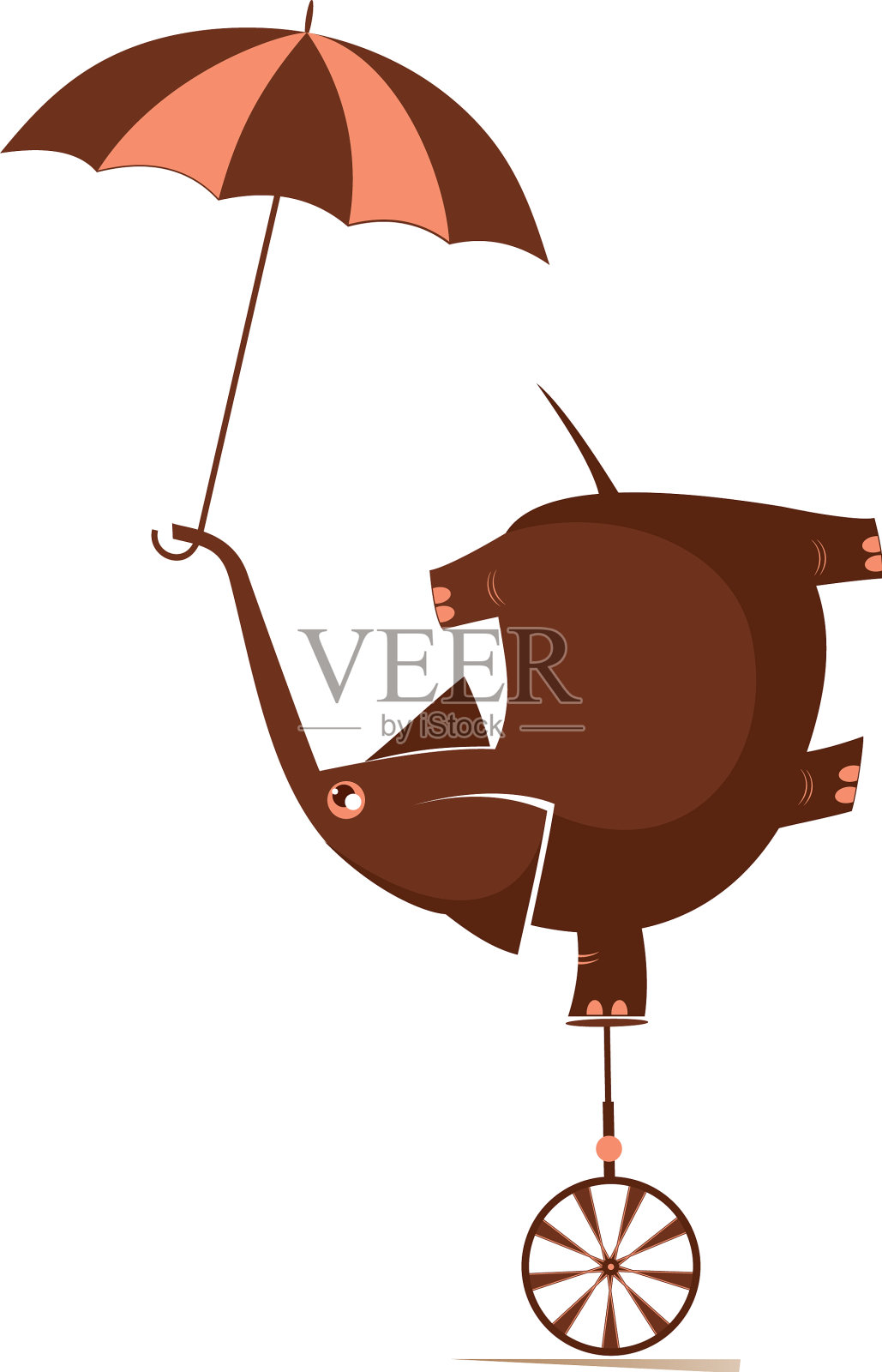 大象骑在独轮车上设计元素图片