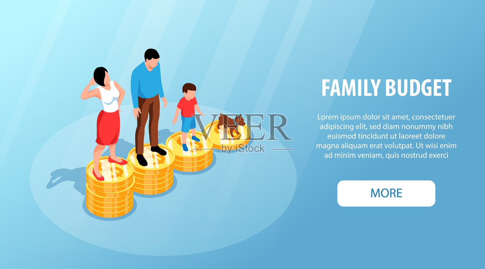 等距家庭预算构成插画图片素材