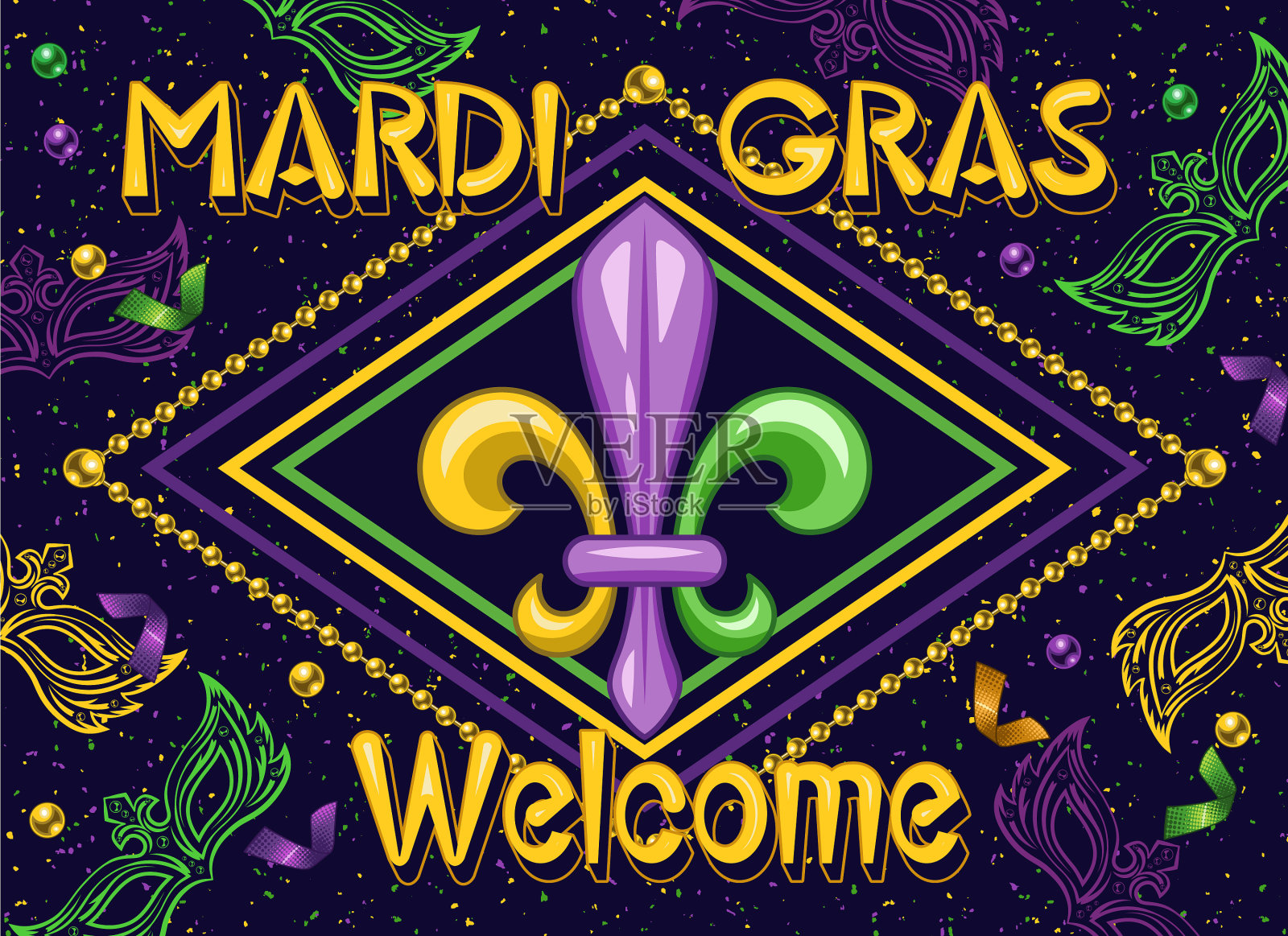 横向狂欢节海报插画图片素材